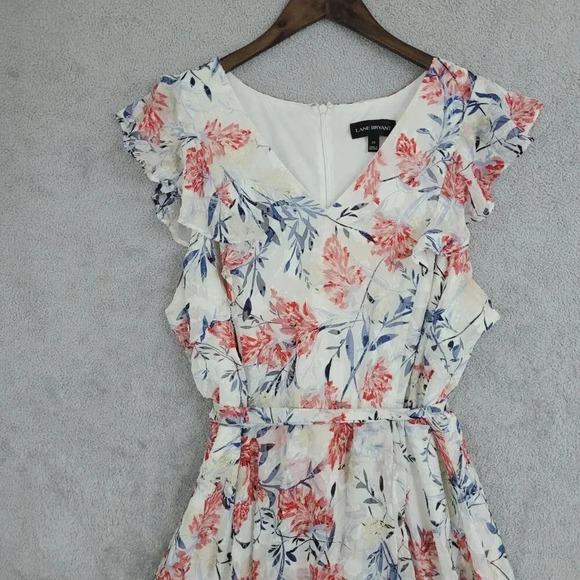 Lane Bryant Womens Floral Ruffle Sleeve Midi Sun Dress Size 22 Chiffon 9CT - Picture 6 of 8